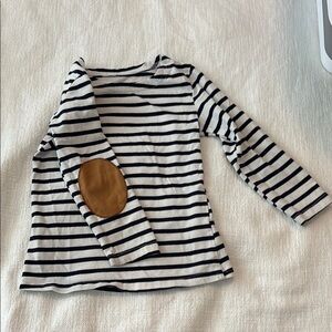 Amazon Black and White Long Sleeve Tee with Nautical Stripes